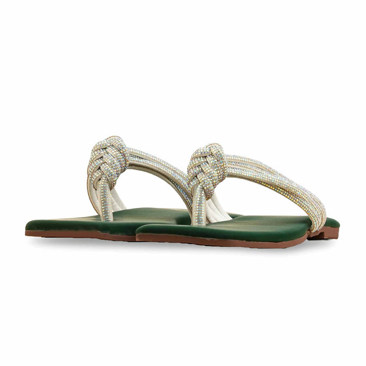 Green Fancy Chappal For Women FN0814