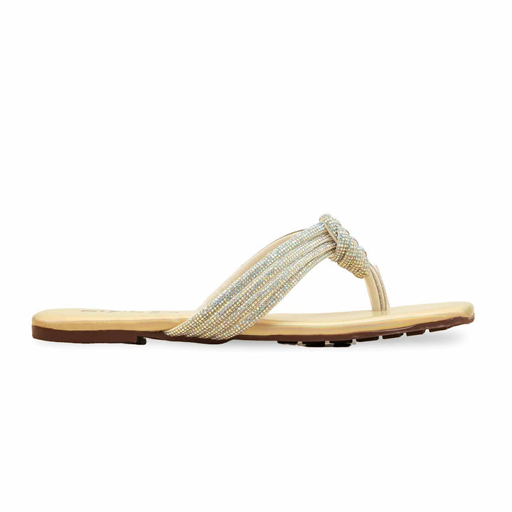 Golden Fancy Chappal For Women FN0814