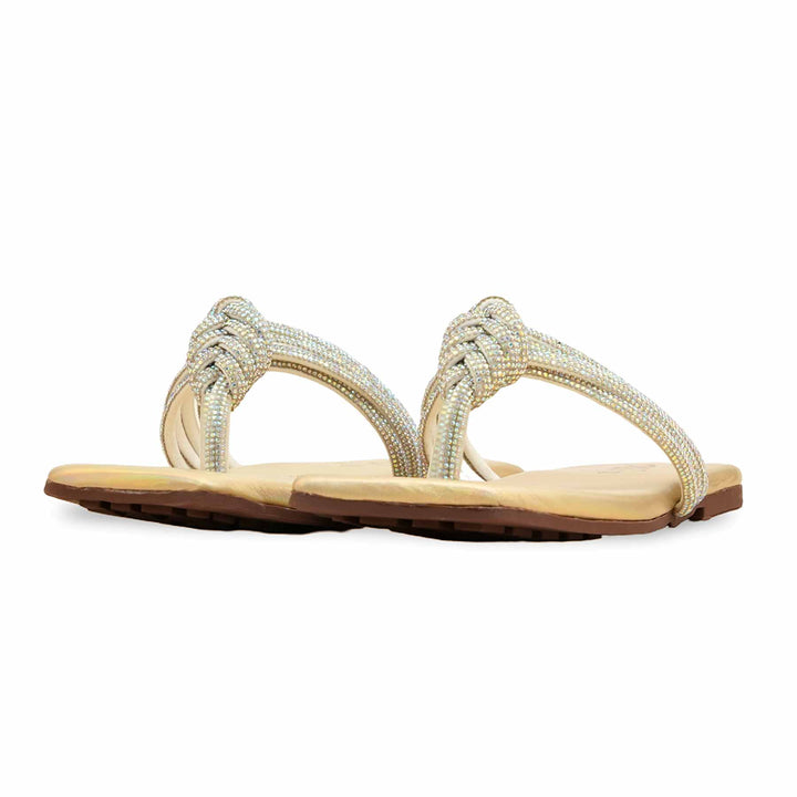 Golden Fancy Chappal For Women FN0814