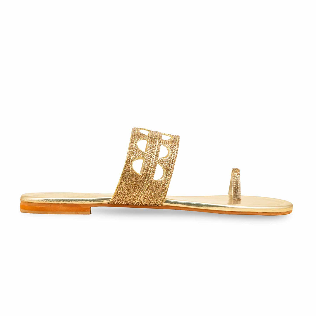 Golden Fancy Chappal For Women FN0816