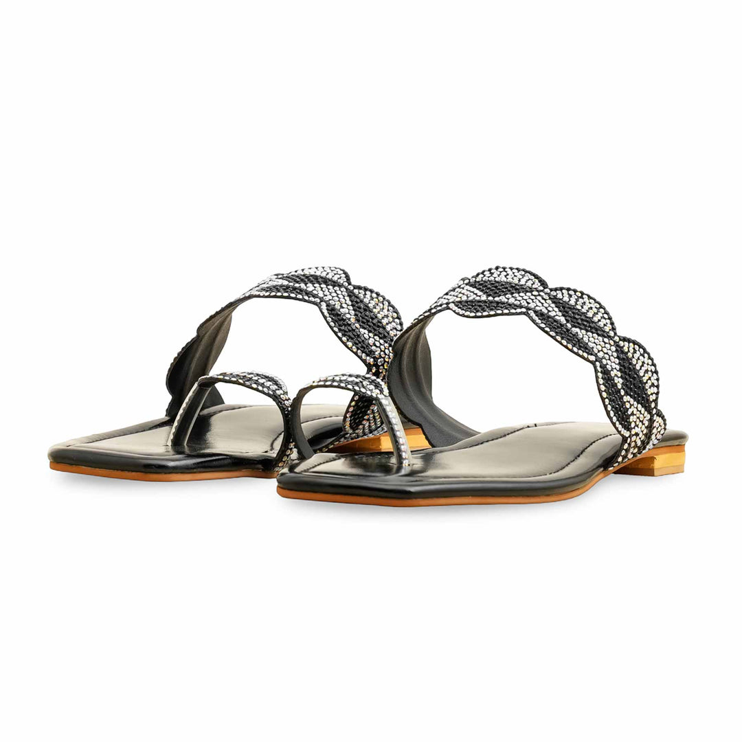 Black Fancy Chappal FN0817