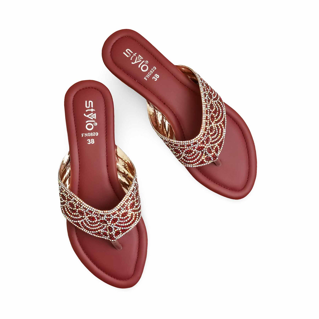 Maroon Fancy Chappal FN0820