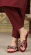 Maroon Fancy Chappal For Women FN0821