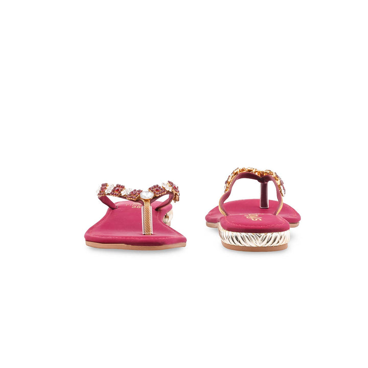Maroon Fancy Chappal For Women FN0822