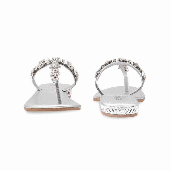Silver Fancy Chappal For Women FN0823