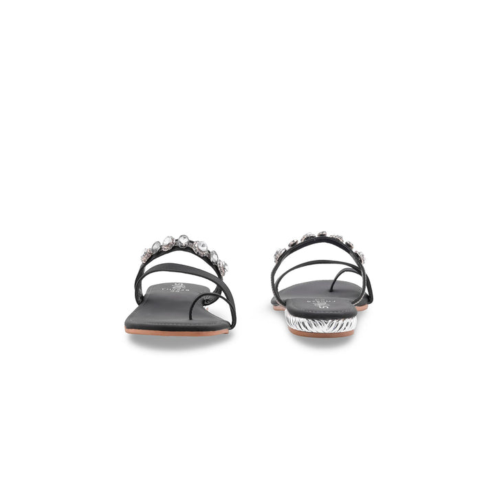 Black Fancy Chappal For Women FN0826