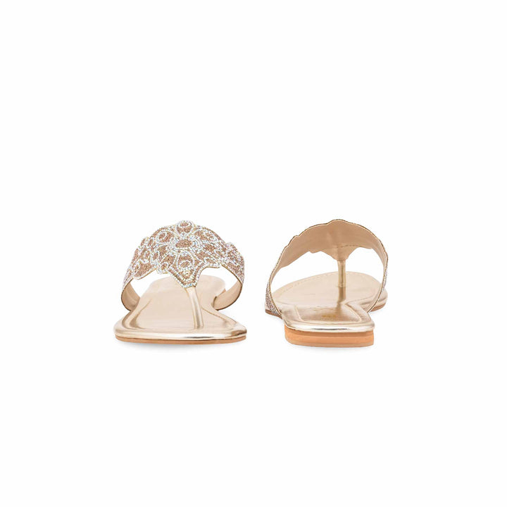 Golden Fancy Chappal For Women FN0827