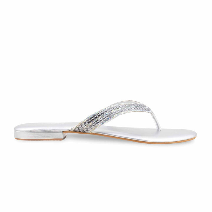 Silver Fancy Chappal For Ladies FN0829