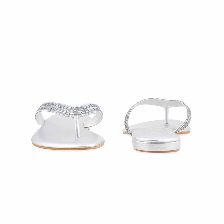 Silver Fancy Chappal For Ladies FN0829