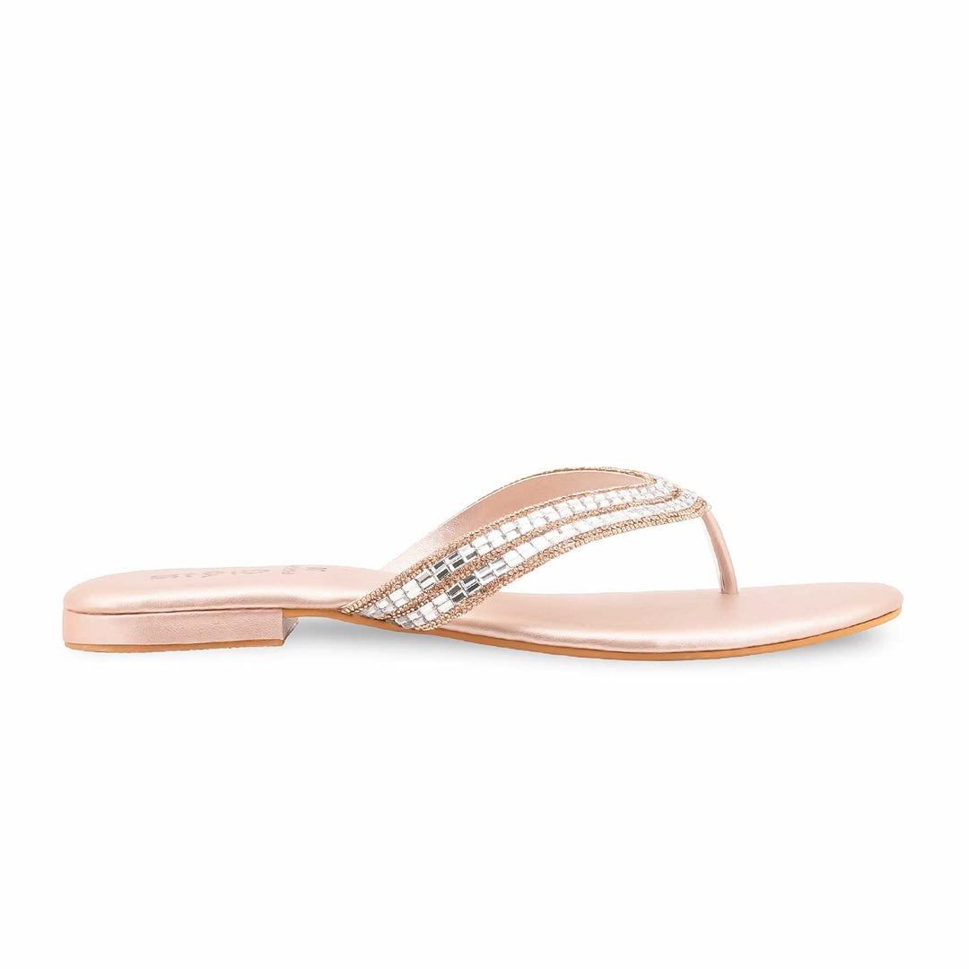 Peach Fancy Chappal For Women FN0829