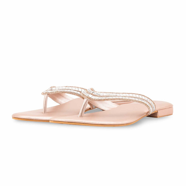 Peach Fancy Chappal For Women FN0829