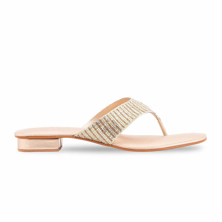 Golden Fancy Chappal For Women FN0832