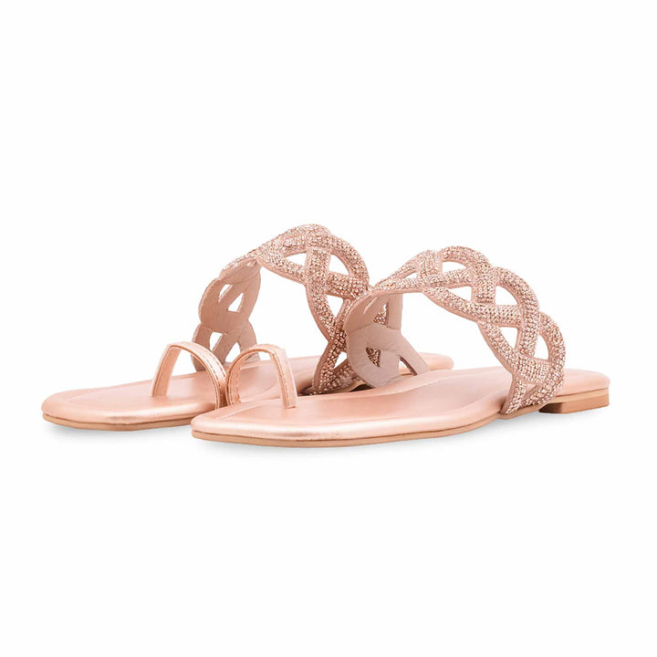 Peach Fancy Chappal For Women FN0835