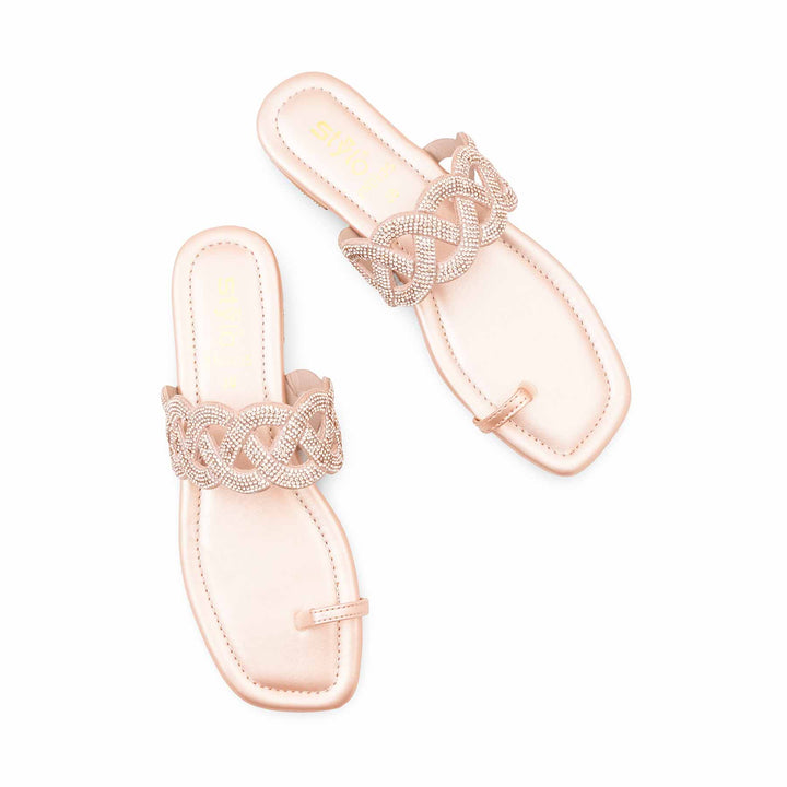 Peach Fancy Chappal For Women FN0835