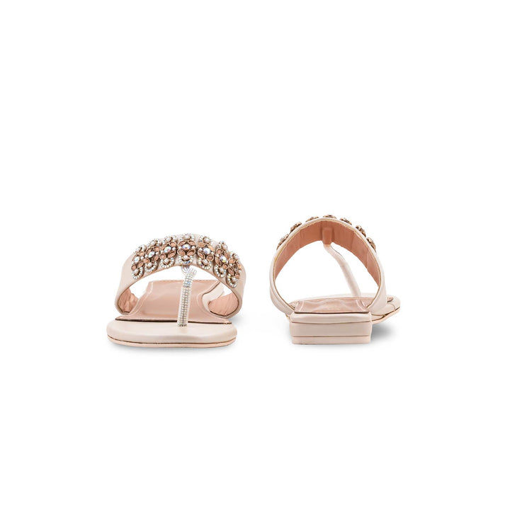 Beige Fancy Chappal For Ladies FN0845