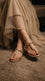 Golden Fancy Chappal For Ladies FN0854