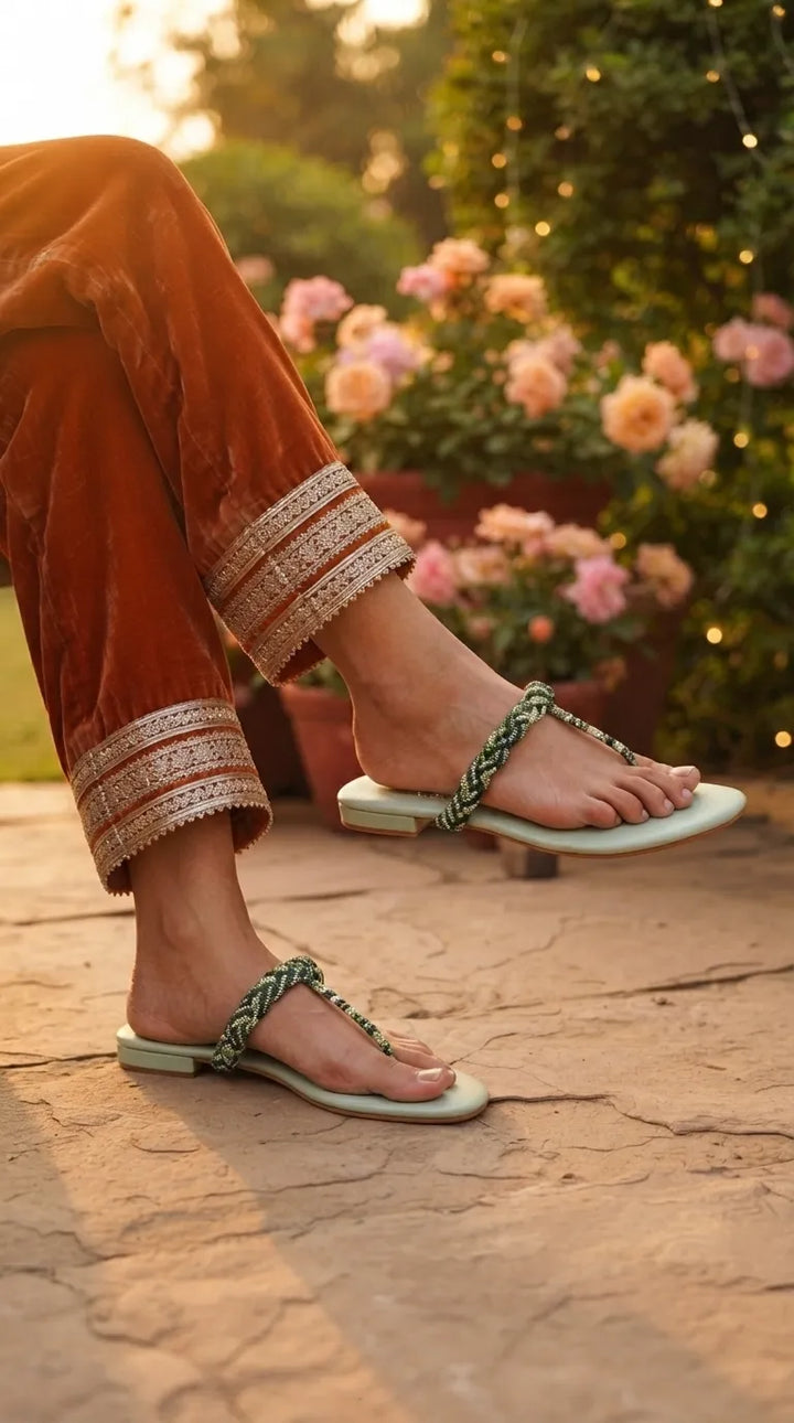 PISTAGREEN Fancy Chappal For Ladies FN0855