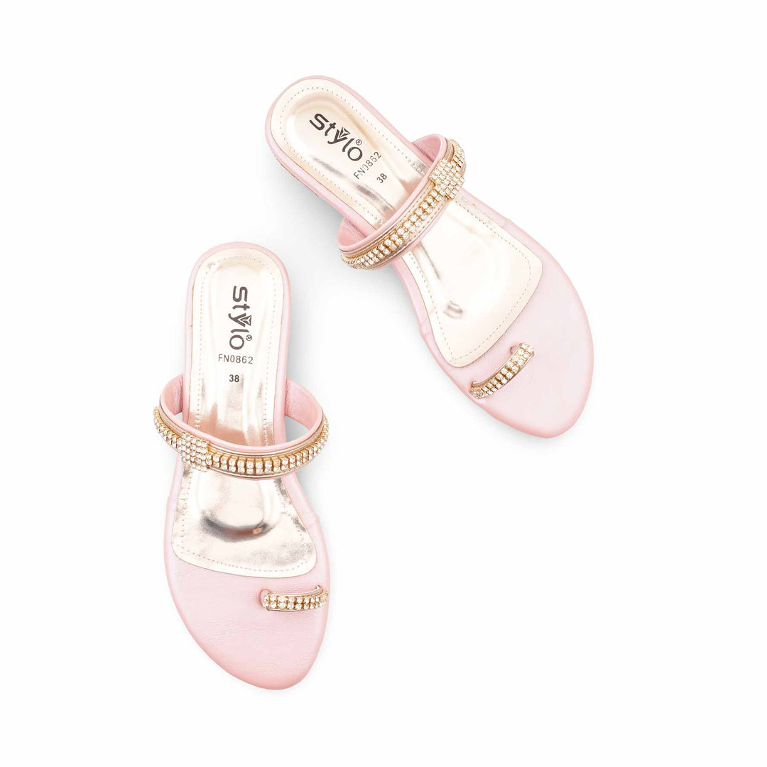 Pink Fancy Chappal For Ladies FN0862