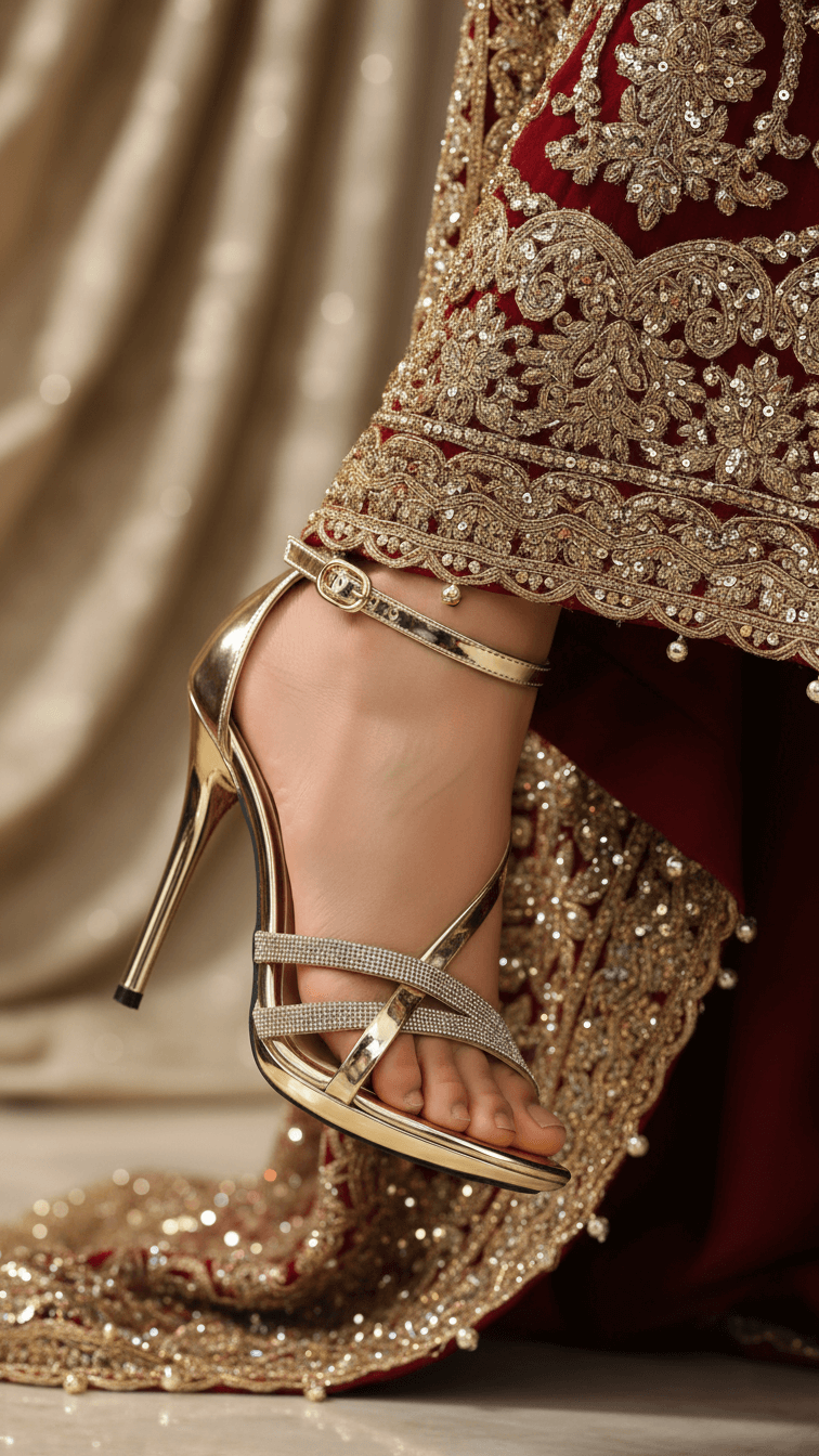Golden Fancy Bridal Sandal FN5704