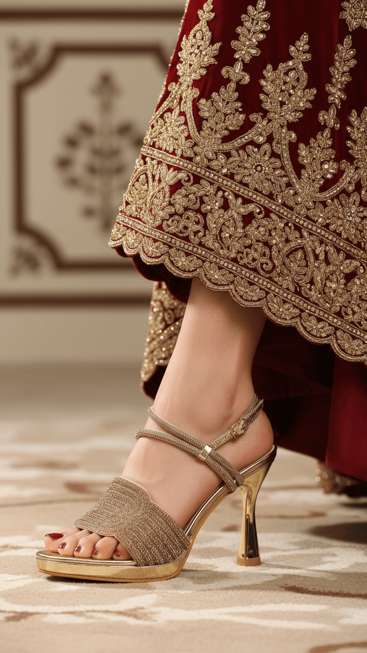 Golden Fancy Bridal Sandal FN5715