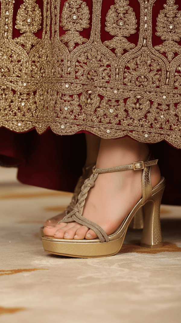 Golden Fancy Bridal Sandal FN5716