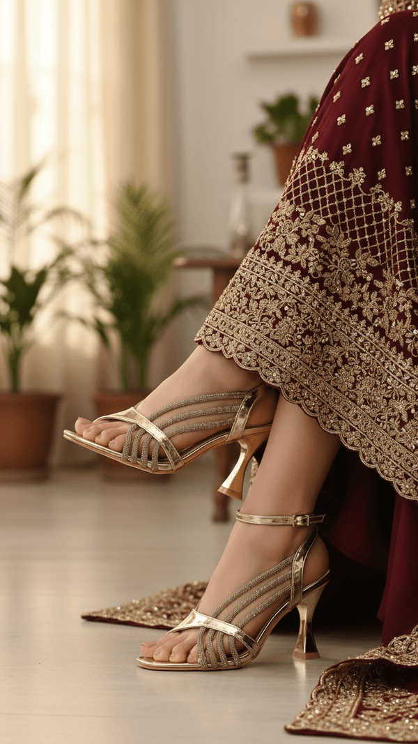 Golden Fancy Bridal Sandal FN5722