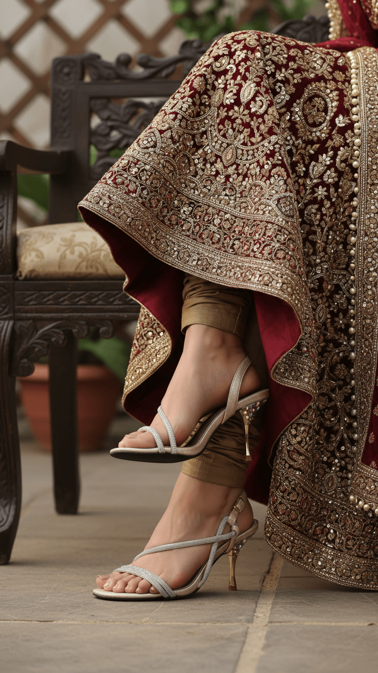 Golden Fancy Bridal Sandal FN5741
