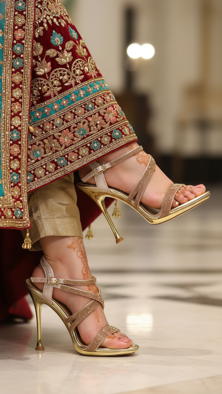 Golden Fancy Bridal Sandal FN5746