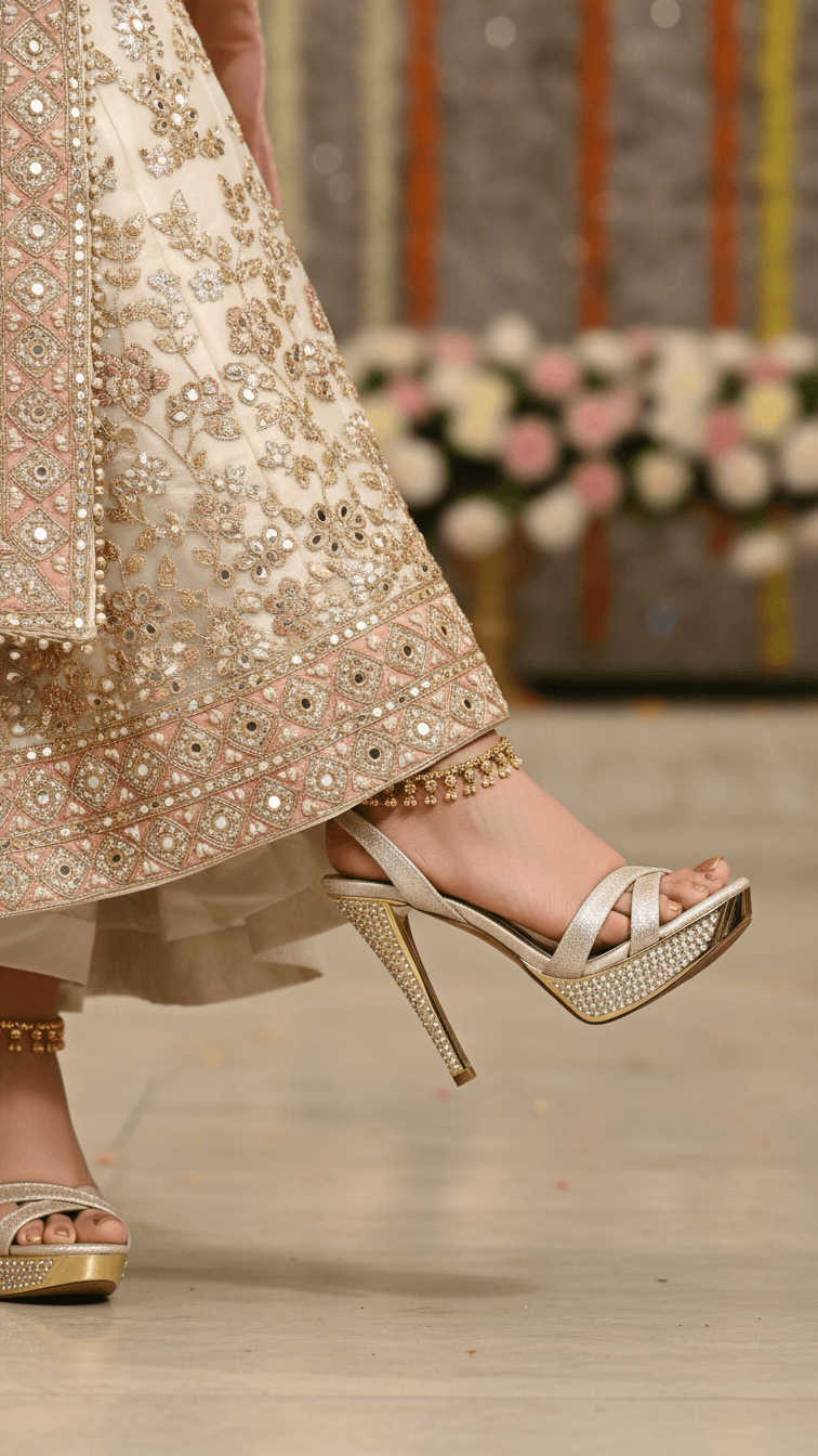 Golden Fancy Bridal Sandal FN5749