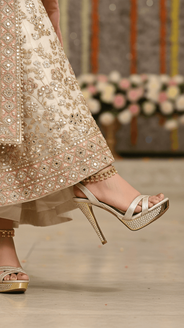 Golden Fancy Bridal Sandal FN5749