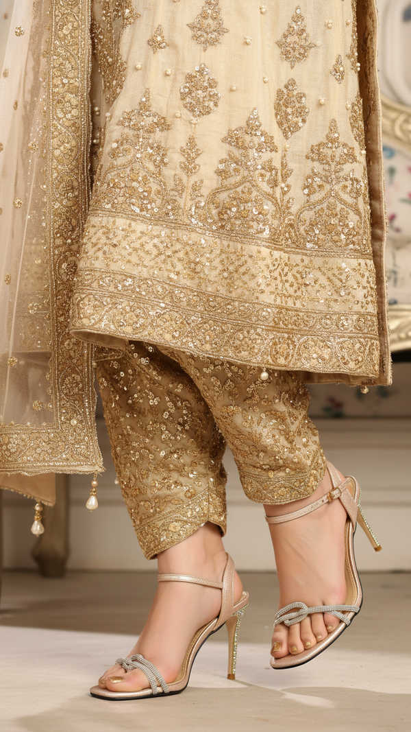 Golden Fancy Bridal Sandal FN5761