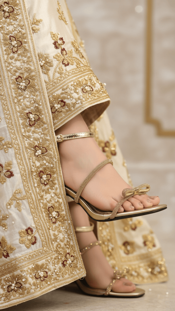 Golden Fancy Bridal Sandal FN5765