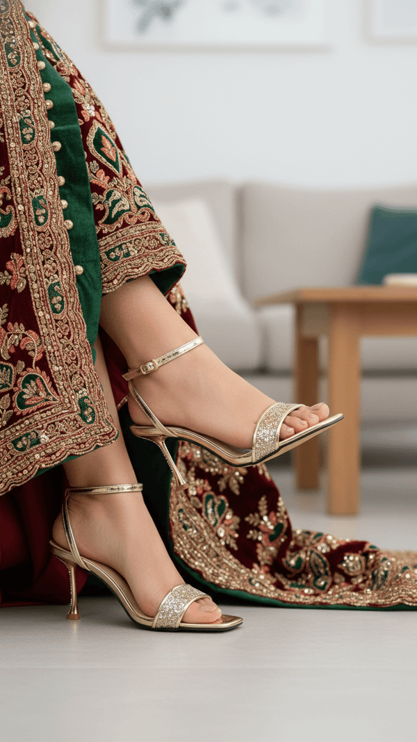 Golden Fancy Bridal Sandal FN5767