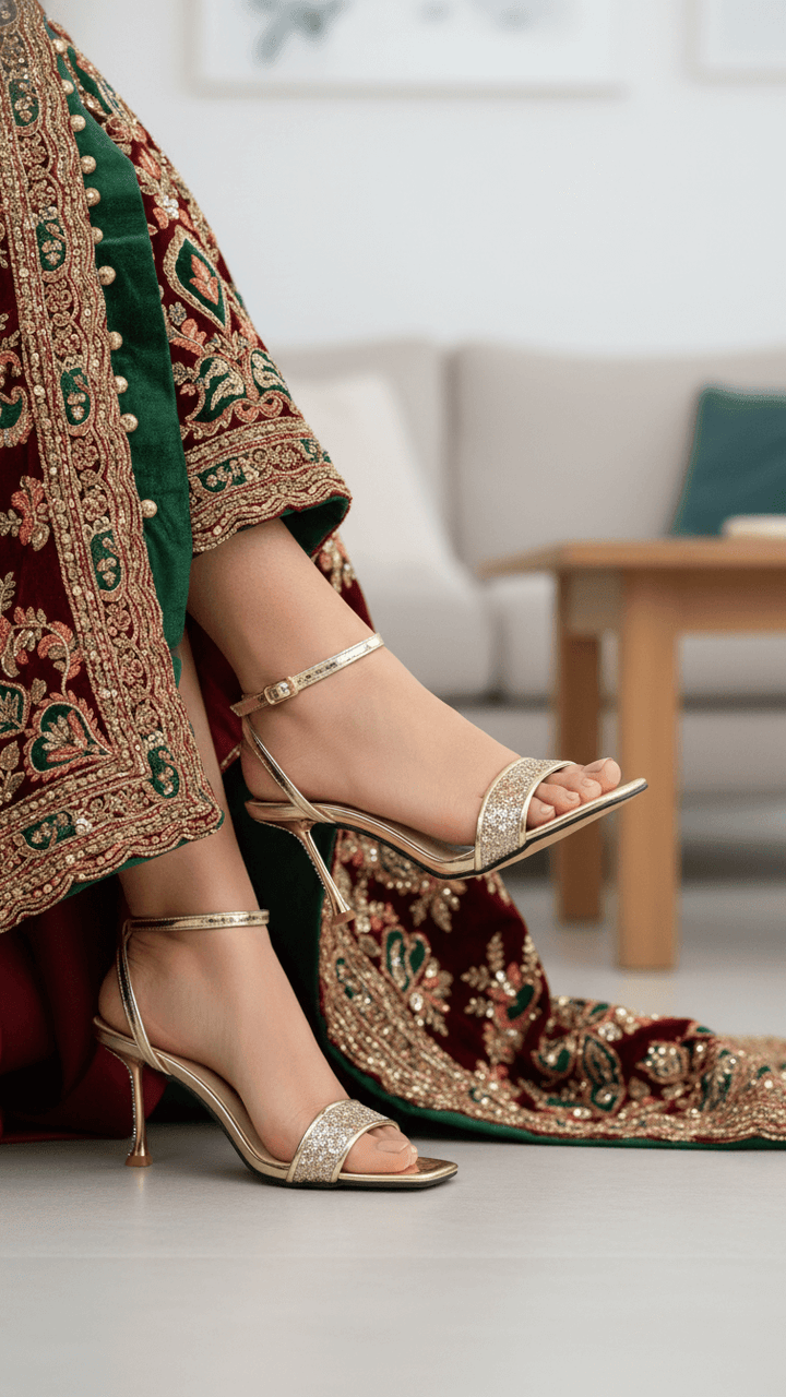 Golden Fancy Bridal Sandal FN5767