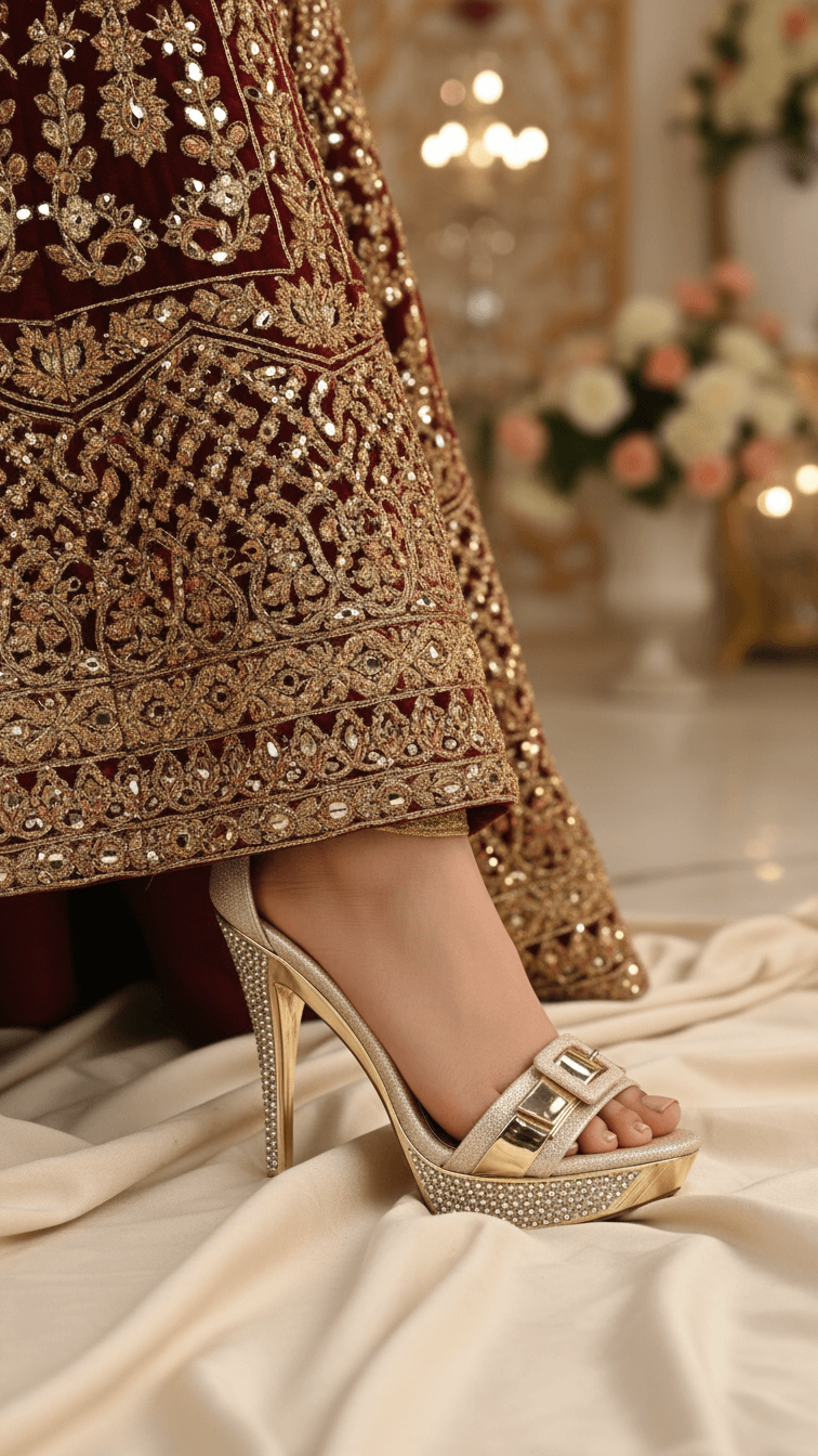 Golden Fancy Bridal Sandal FN5770