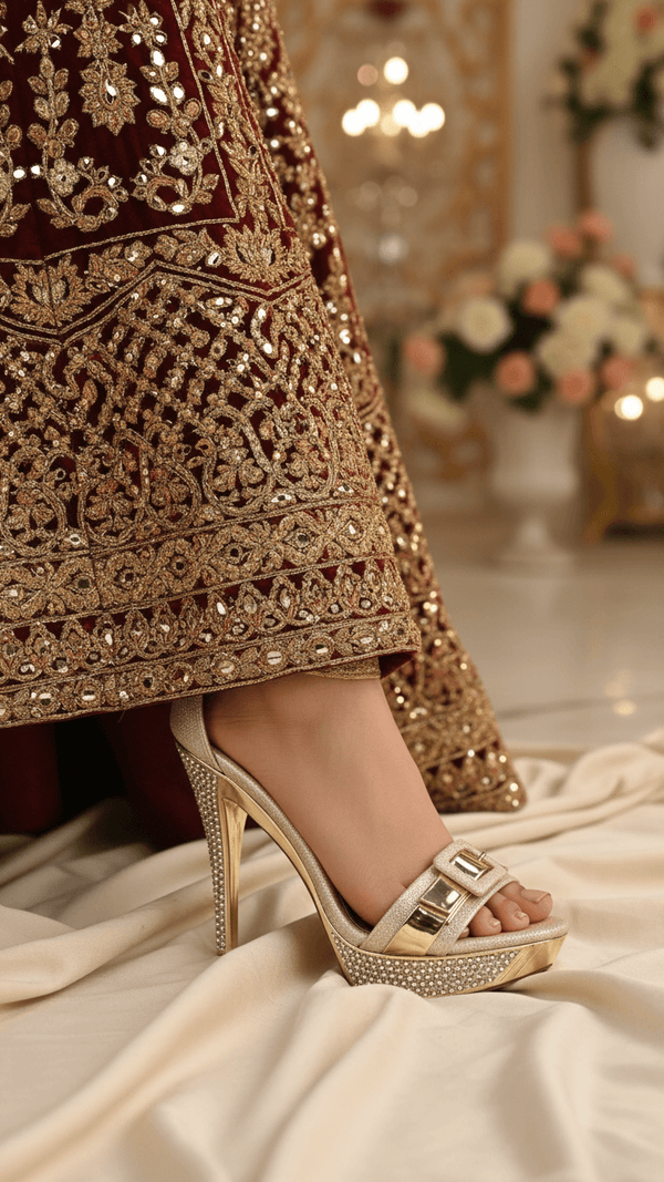 Golden Fancy Bridal Sandal FN5770