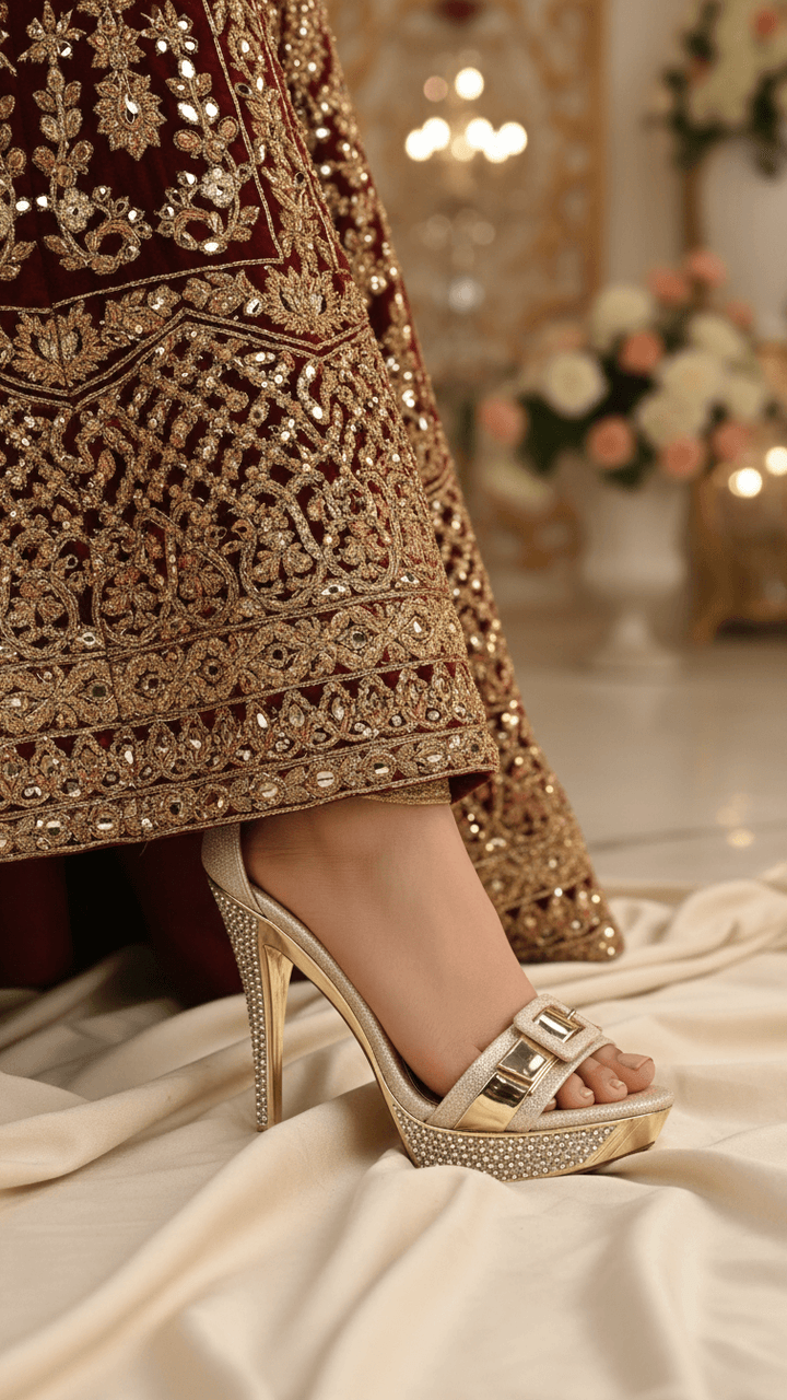 Golden Fancy Bridal Sandal FN5770