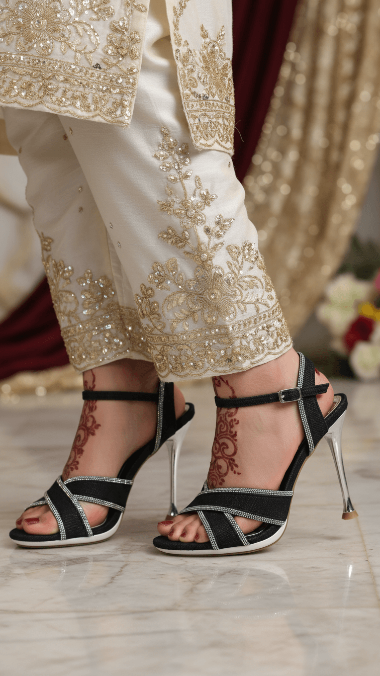 Black Fancy Bridal Sandal FN5779