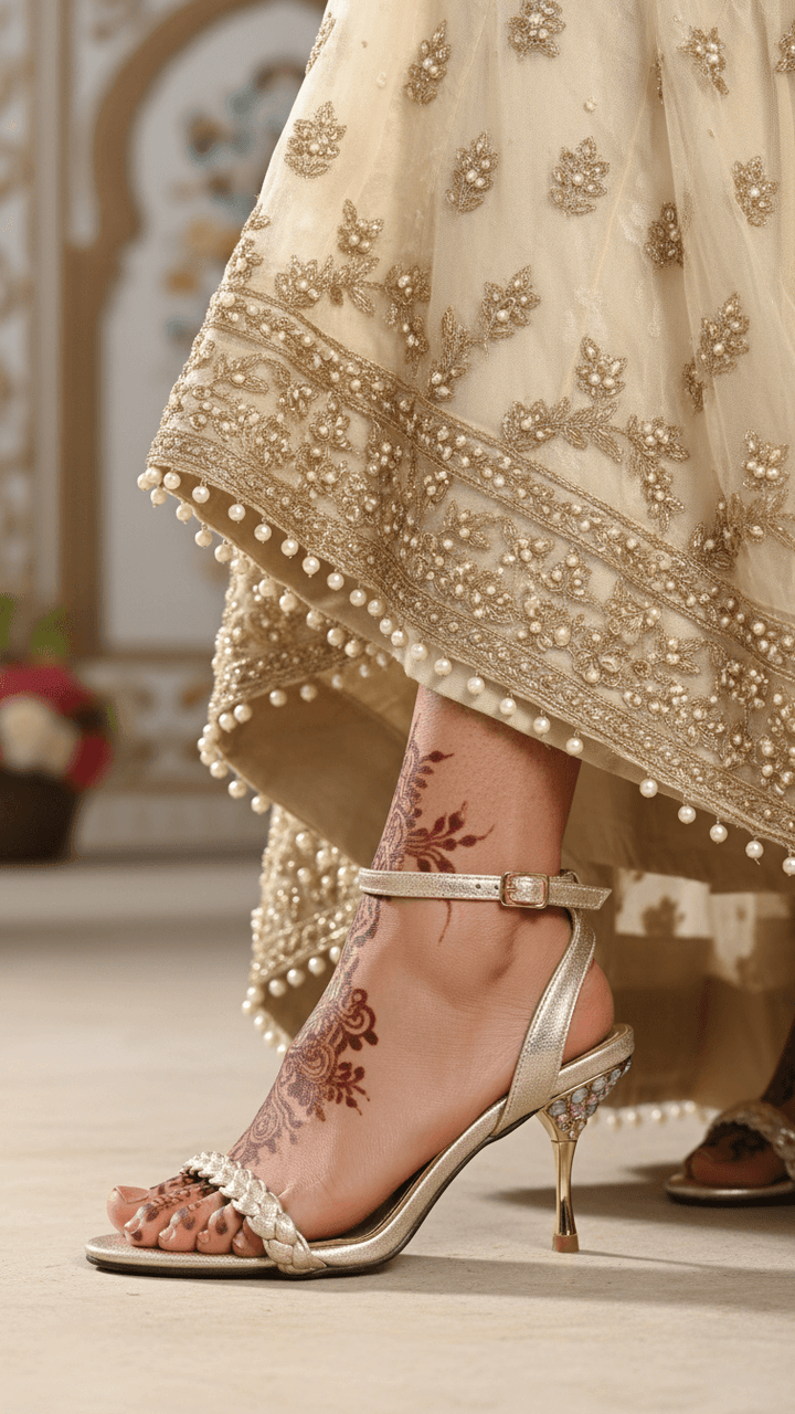 Golden Fancy Bridal Sandal FN5783