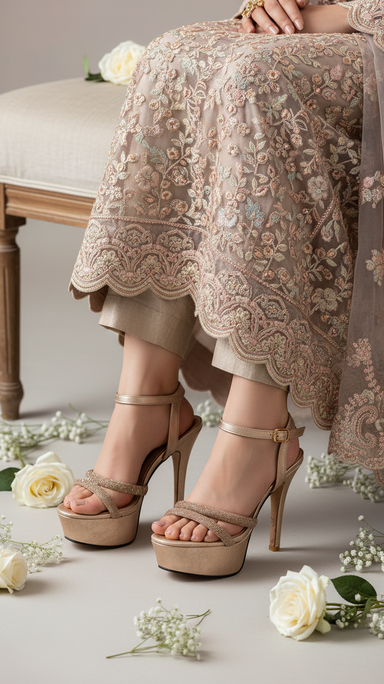 Golden Fancy Bridal Sandal FN5833