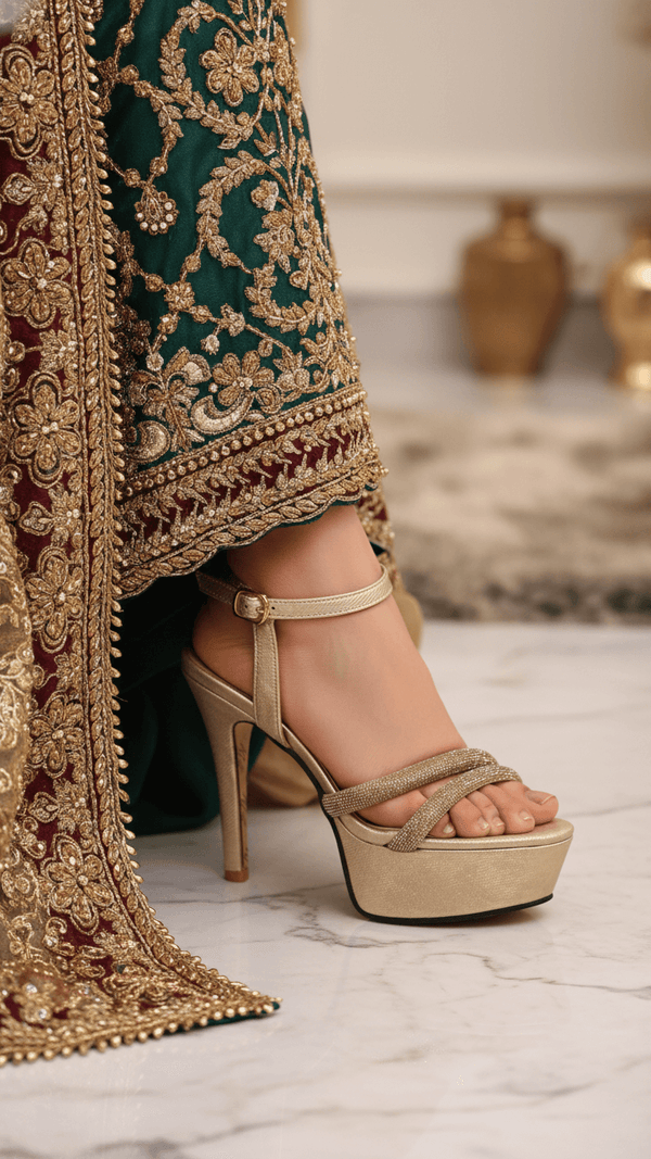 Golden Fancy Bridal Sandal FN5833