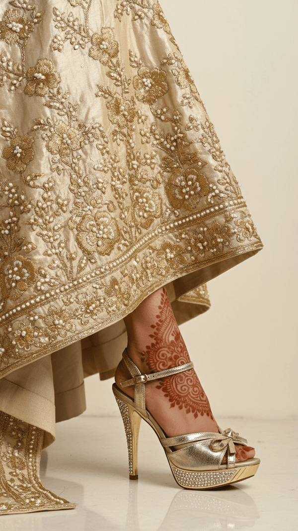 Golden Fancy Bridal Sandal FN5847