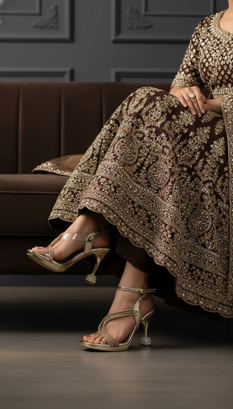 Golden Fancy Bridal Sandal FN5935