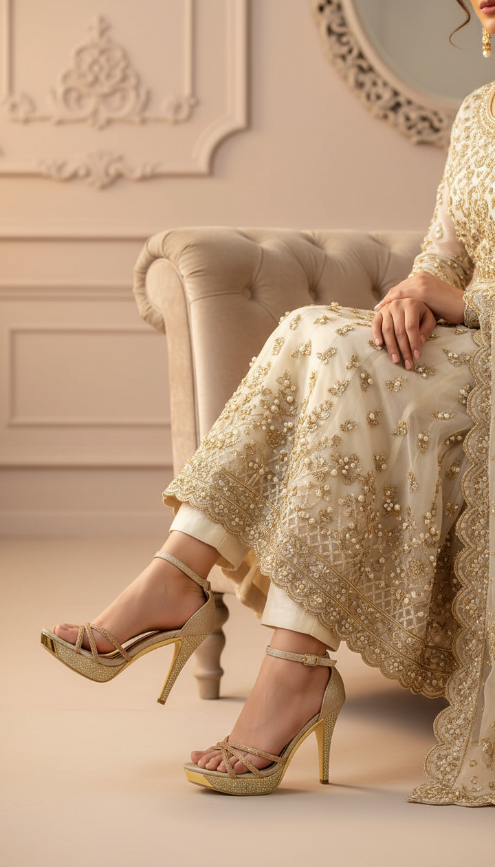 Golden Fancy Bridal Sandal FN5938