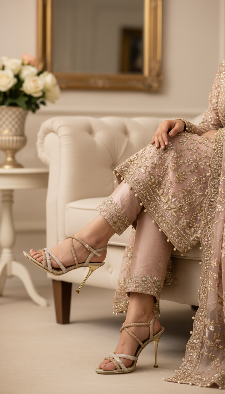 Golden Fancy Bridal Sandal FN5940