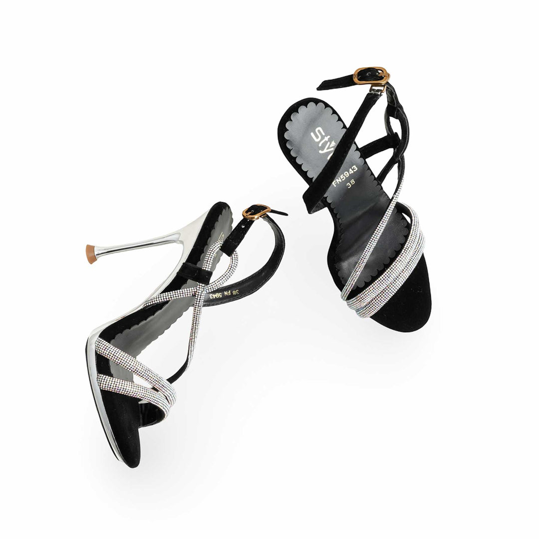Black Fancy Bridal Sandal FN5943