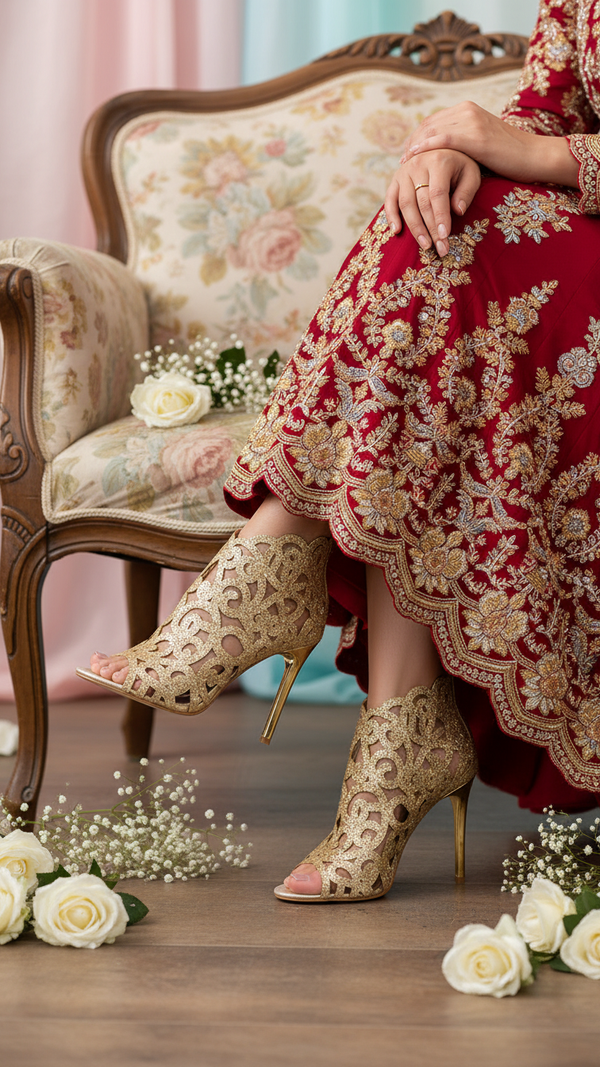 Golden Fancy Bridal Sandal FN5944