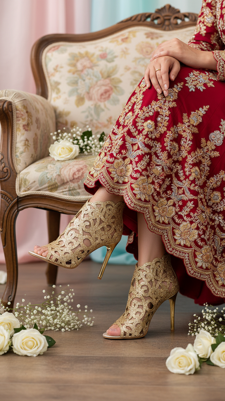 Golden Fancy Bridal Sandal FN5944