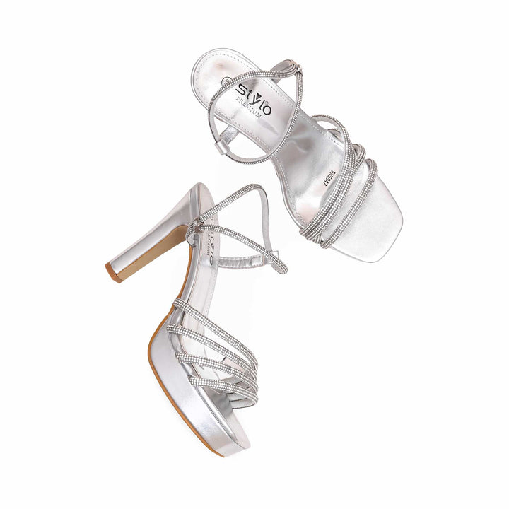 Silver Fancy Bridal Sandal FN5947