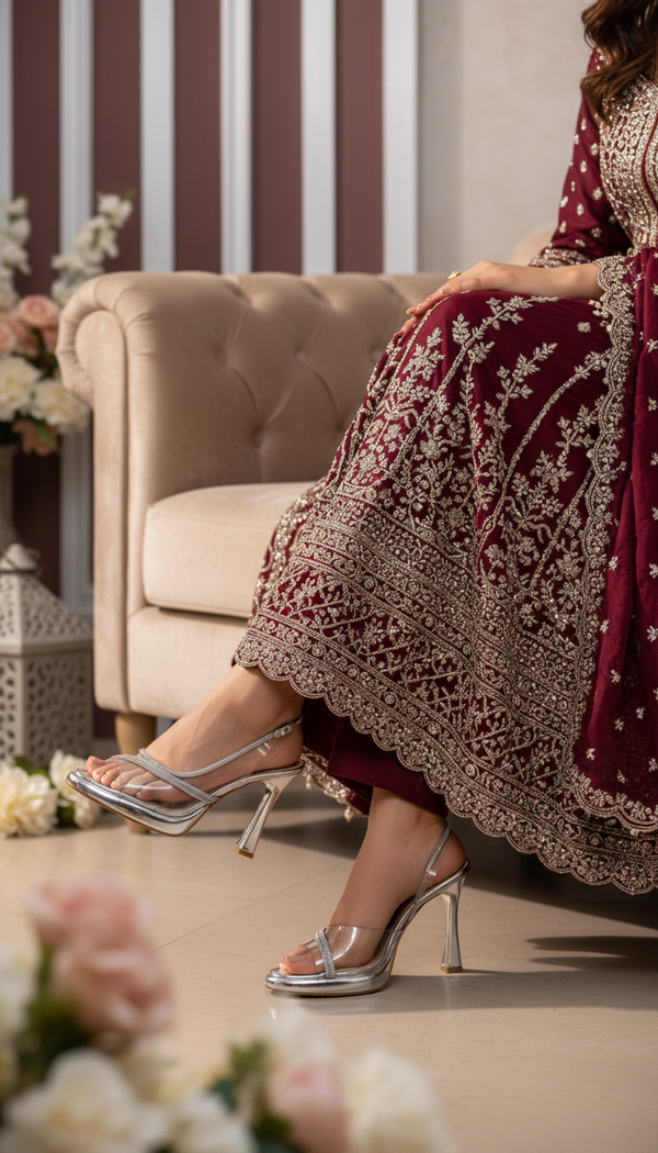 Silver Fancy Bridal Sandal FN5948